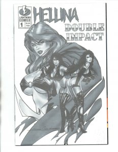 Hellina / Double Impact #1 Platinum Metallic Variant W/COA - Lightning -1996- NM