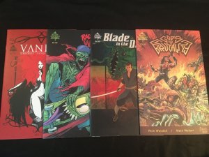 GODS OF BRUTALITY #1, BLADE IN THE DARK #1, RED WRAITH #1, VANITY #1 VFNM Cond.