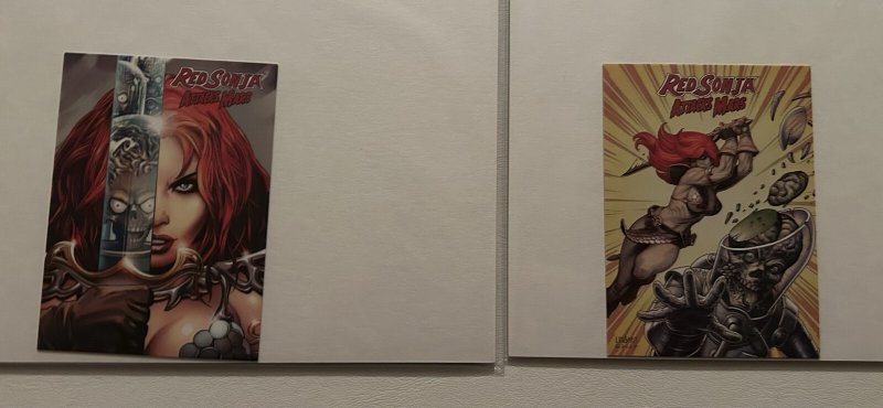 Red Sonja Attacks Mars #2 Joe Linsner + Greg Land With Trading Cards NM Lot