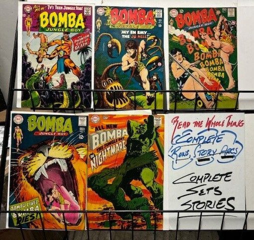 BOMBA The JUNGLE BOY Lot G to VG+ DC Comics 1967-1968 Kashdan/ Sparling