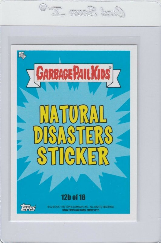 Garbage Pail Kids Erupt Tina 12b GPK 2017 Adam Geddon trading card sticker