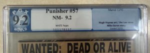 The Punisher #57 PGX 9.2 White Pages Marvel 1991 Jim Lee Cover