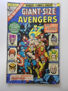 Giant-Size Avengers #5 (1975) Fair/Good Condition! 3 Spine Split