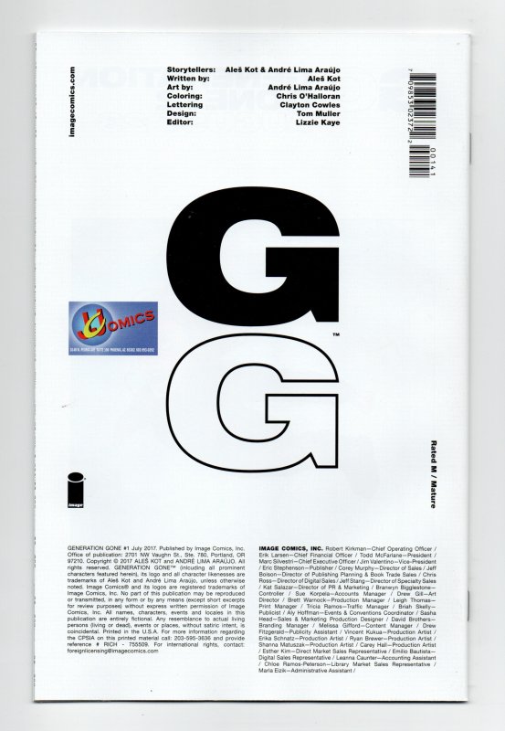 GENERATION GONE #01 (2017) JJC EXCLUSIVE | IMAGES OF TOMORROW VARIANT | LTD 500