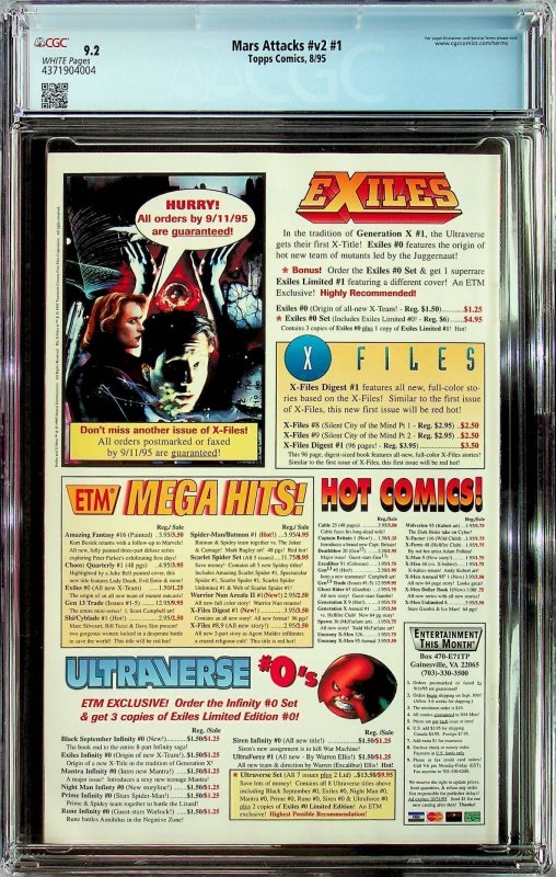 Mars Attacks #1 (1995) - CGC 9.2 - Cert#4371904004