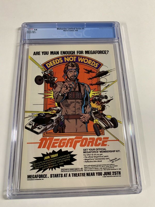 Wolverine 1 Cgc 9.4 White Pages Marvel Frank Milller Bronze Age 2052519011