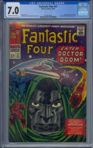 FANTASTIC FOUR #57 CGC 7.0 DR DOOM SILVER SURFER SANDMAN INHUMANS JACK KIRBY