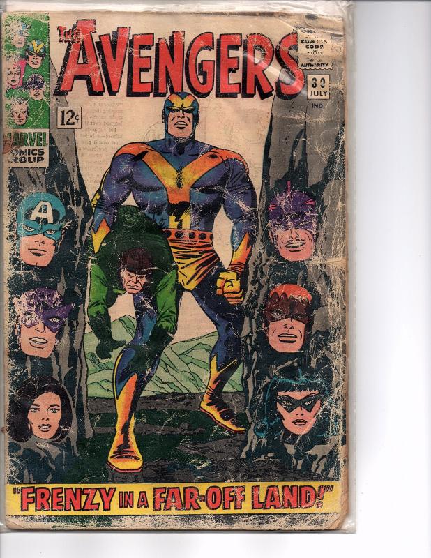 Marvel Comics The Avengers #30 GD reading copy Stan Lee script Jack Kirby cover