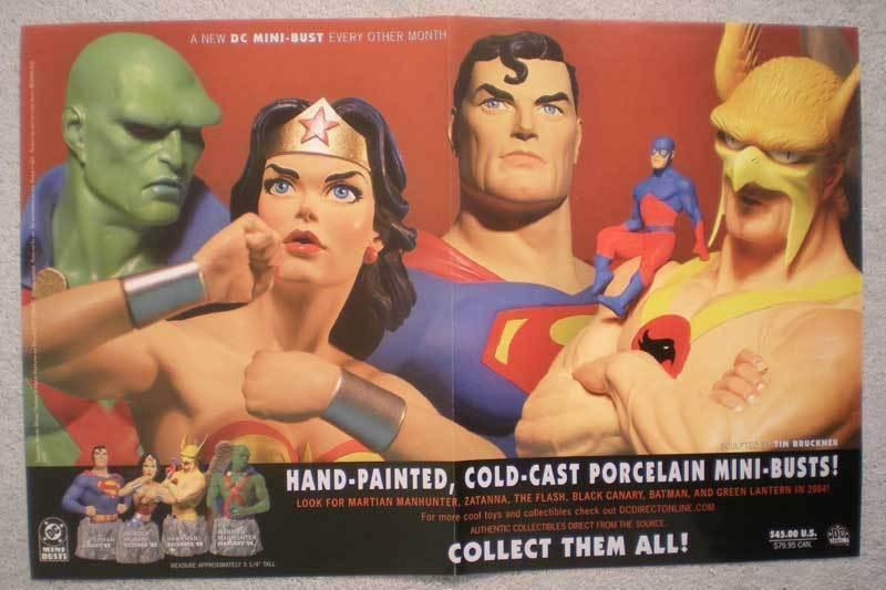 DC MINI-BUSTS Promo poster, Superman, Wonder Woman, Unused, more in our store