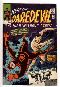 DAREDEVIL 7 VG- 3.5 1st APP RED COSTUME;WALLY WOOD PIN UP.