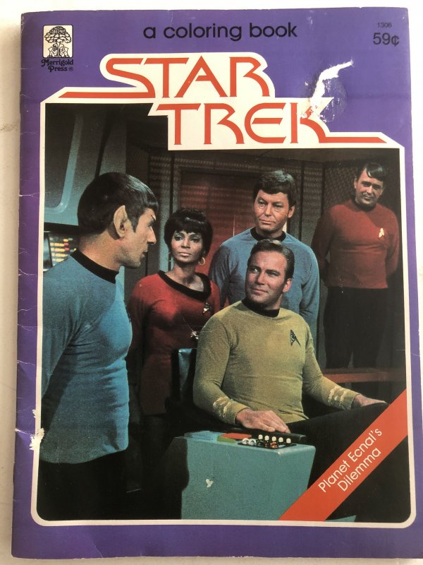 Star Trek planet ecnal’s Dilemma coloring bk, one page done,,1979