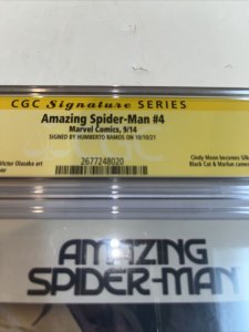 Amazing Spider-Man (2014) # 4 (CGC 9.8 WP SS) Signed Humberto Ramos !