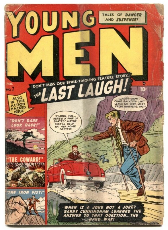 Young Men #7 1951- handicap prank cover- Atlas Golden Age G-