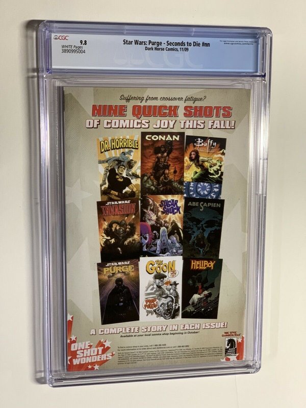 Star Wars purge seconds to die 1 NN cgc 9.8 wp dark horse 2009 Darth Vader Cvr 