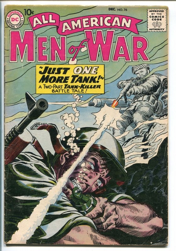 ALL-AMERICAN MEN OF WAR #76-1959-WWII-DC-SILVER AGE-TANK-KILLER-KUBERT-vg+ 
