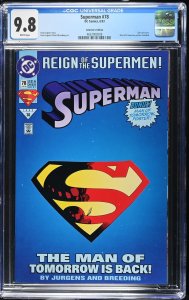 Superman #78 (6/93) Graded CGC 9.8 Collector's Edition