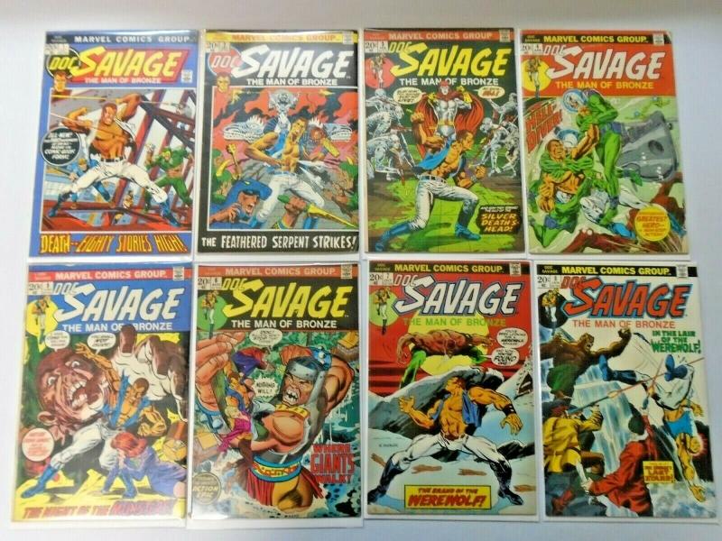 Doc Savage set #1 to #8 Pulp 4.0 VG (1972)