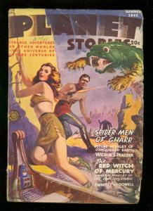 PLANET STORIES-SUMR 1945-PARKHURST GOOD GIRL ART COVER  VG