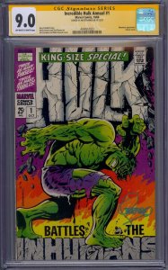 INCREDIBLE HULK ANNUAL #1 CGC 9.0 SS SIGNED JIM STERANKO CLASSIC COVER