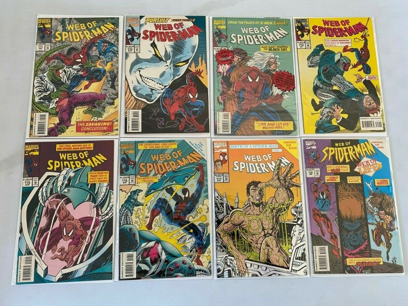 Web of Spider-Man lot 25 different from #100-129 avg 8.0 VF (1993-95 1st Series)