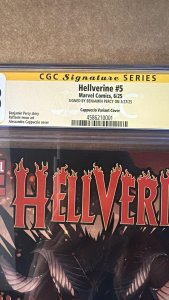 HELLVERINE #5 MARVEL 2025 CAPPUCCIO VARIANT BEN PERCY SIGNED CGC SS 9.8 NM
