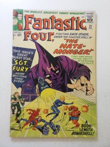 Fantastic Four #21 (1963) VG Condition moisture stains