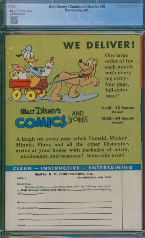 Walt Disney's Comics and Stories #30 (1943)