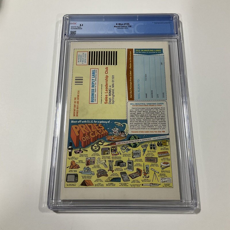 X-Men 135 CGC 8.5 White Pages Newsstand Edition Marvel Comics 1980