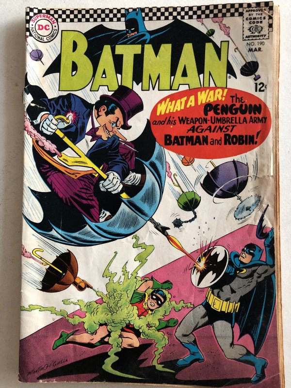 Batman 190, reader w/ loose cntrfld, Penguin! C pics!