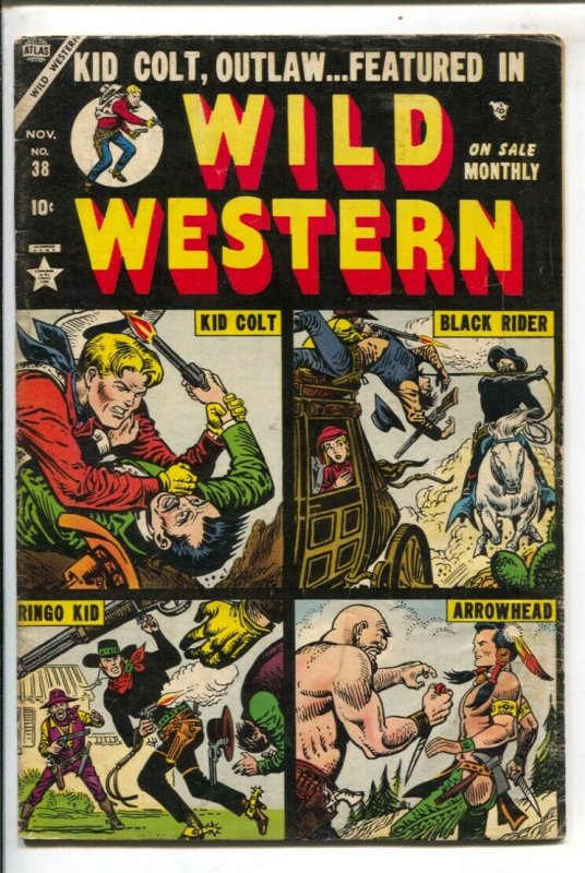 Wild Western #38 1954-Joe Maneely cover- Kid Colt- Black Rider- Ringo Kid-Arr...