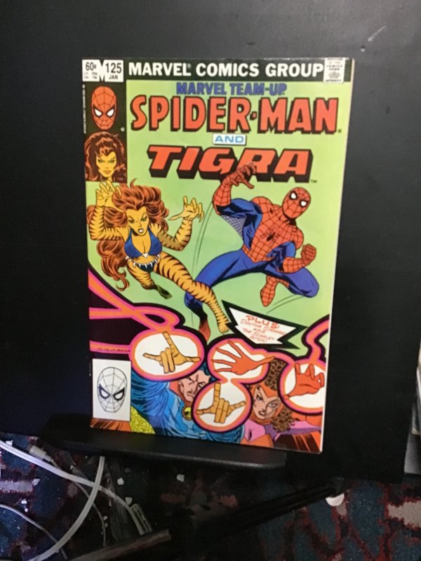 Marvel Team-Up #125 (1983) high-grade Tigra and Spider-Man key! VF/NM Wow!