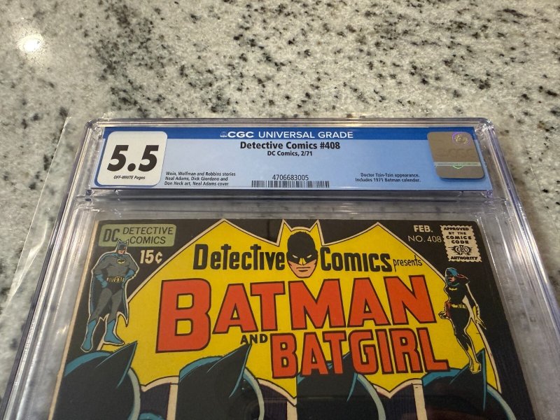 Detective Comics # 408 CGC Graded 5.5 DC Comic Book 1971 Neal Adams Batman JH28