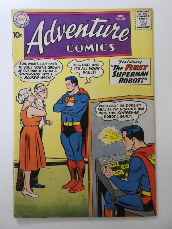 Adventure Comics #265 (1959) The First Superman Robot! Beautiful VG+ Condition