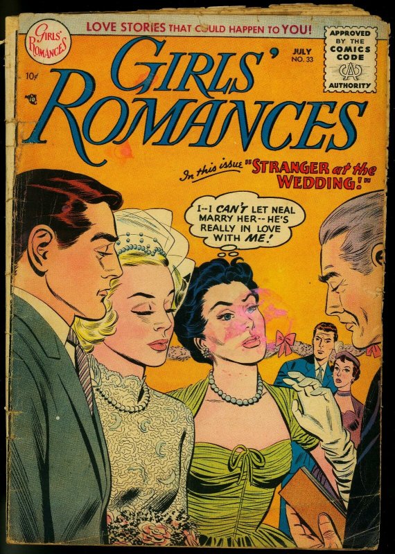 GIRLS' ROMANCES #33 1955-DC COMICS-BRIDE COVER-2ND CODE G