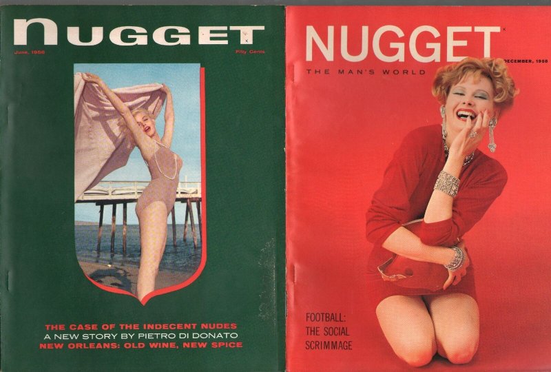 Nugget Magazine Lot 1950's-Playboy imitator-cheesecake-15 issues-Dali-Goldbeg
