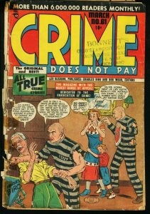 CRIME DOES NOT PAY #61-VIOLENT COVER-PRE CODE CRIME! FR
