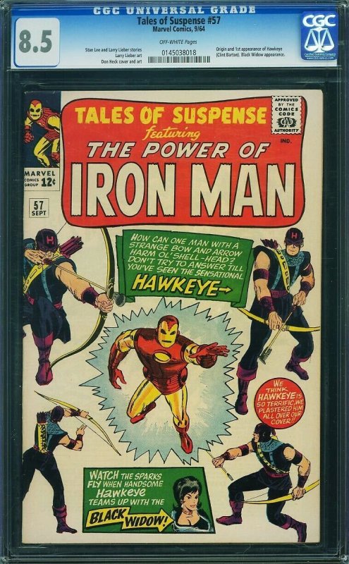 Tales of Suspense 57 CGC 8.5  1st Hawkeye