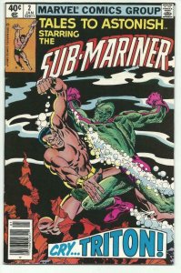 TALES TO ASTONISH #2, VF+, Sub-Mariner, Buscema, Marvel 1979 1980  more in store