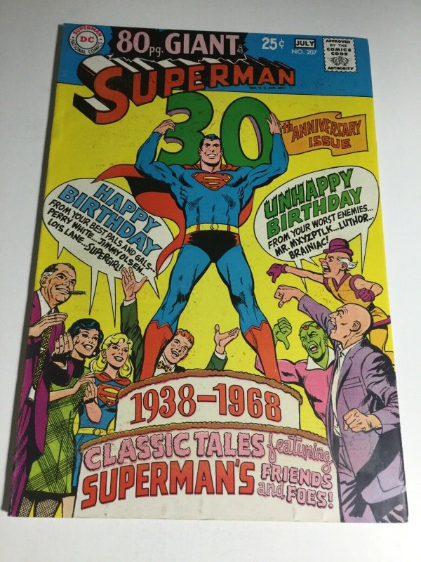 Superman 207 Vg Very Good 4.0 DC Comics