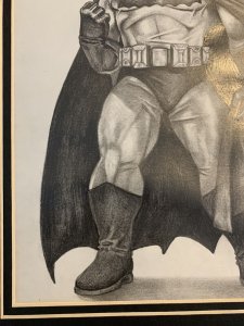 Original Comic Art Pencil Sketch Batman SIGNED. Artist Unknown 11”x14”