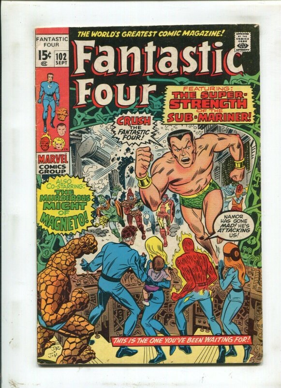 FANTASTIC FOUR #102 (5.0) STRENGHT OF THE SUB-MARINER!! 1970 