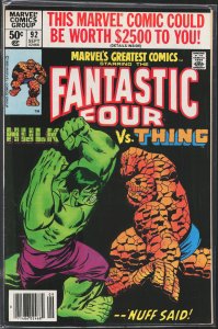 Marvel's Greatest Comics #92 (1980) Fantastic Four
