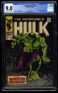 Incredible Hulk #105 CGC VF/NM 9.0 Off White to White 1st Missing Link!