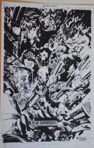 BUTCH GUICE original art, BIRDS of PREY #22, pg 21, 11x17, 2000, Splash