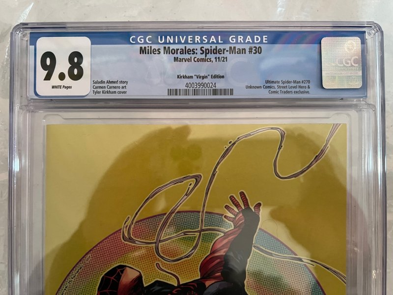 Miles Morales: Spider-Man #30 (2021) CGC 9.8. Kirkham Virgin Edition