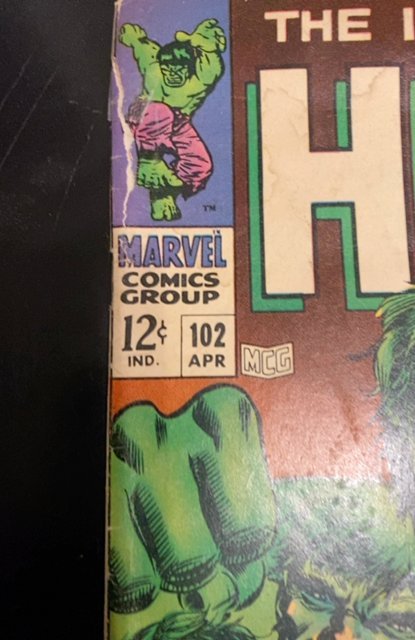 The Incredible Hulk #102 (1968) 1st in his own series see description