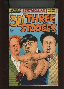 (1986) 3-D Three Stooges #1: INCLUDES ORIGINAL 3-D GLASSES (ATTACHED)! (6.0/6.5)