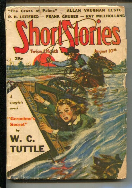 Short Stories 8/10/1940-Pete Kuhloff cover art-Geronimo's Secret by W. C. T...