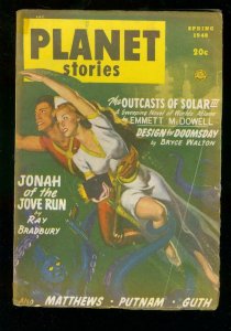 PLANET STORIES PULP-SPG 1948-FICTION HOUSE-RAY BRADBURY G/VG