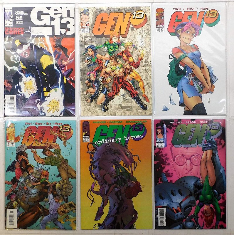 Gen 13 Lot 6 #0, 13A, 14, 15, 28, Ordinary Heroes 2 1996 DC 1st Print Comics